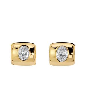 Lili Claspe Lustre Huggie Hoop Earrings - Metallic
