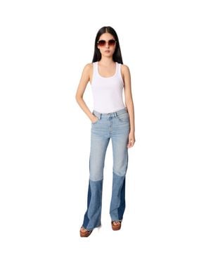 Maje Tricolor Patchwork Jeans - Blue