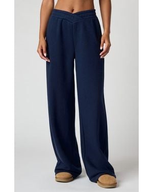 Florence By Mills Cozy Crush V Wide Leg Sweatpants - Blue