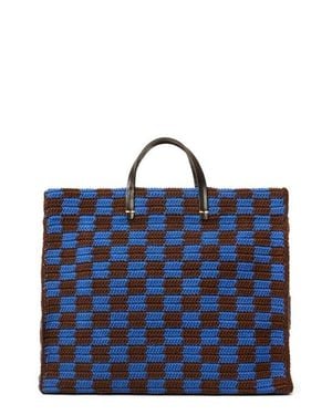 Clare V. Summer Simple Knit Tote - Blue