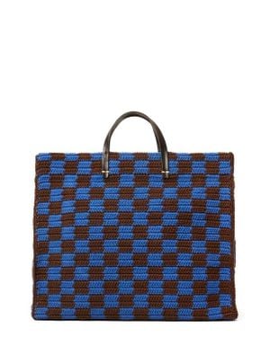 Clare V. Summer Simple Knit Tote - Blue