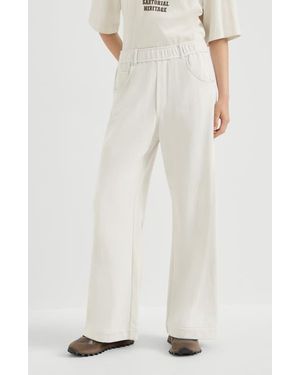 Brunello Cucinelli Cotton Smooth French Terry Pants - White