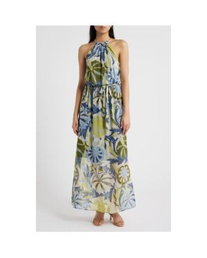 Cece Floral Chain Neck Maxi Dress - Green