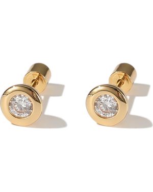 Classicharms Aurora Bezel Set Solitaire Stud Earrings - Metallic