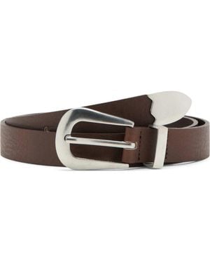Mango Leather Western Belt - Brown
