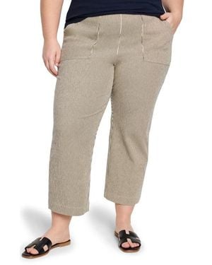 NIC+ZOE All Day Stripe Crop Wide Leg Pull-On Jeans - Natural