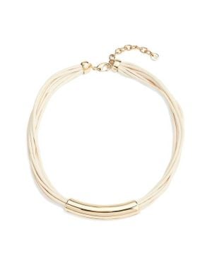 Nordstrom Tube Pendant Multistrand Cord Necklace - White