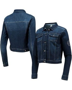 Lusso Dallas Mavericks Georgie Swarovski Crystals Button-Up Denim Jacket - Blue