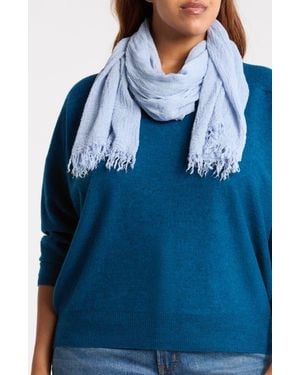 Eileen Fisher Cozy Crinkle Gauze Scarf - Blue