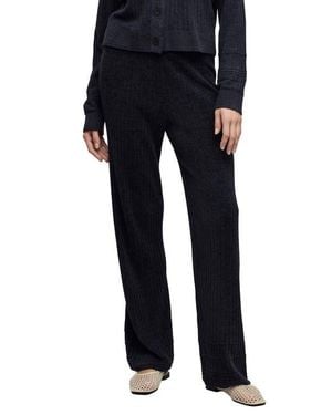 Barefoot Dreams Cozychic Ultra Lite Textured Hem Ribbed Pants - Black