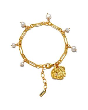Sequin Daniela Seashell Freshwater Pearl Anklet - Metallic