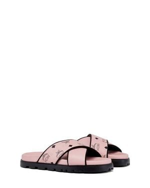MCM Cross Sandal - White