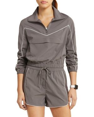 Zella Half Zip Windbreaker Jacket - Gray