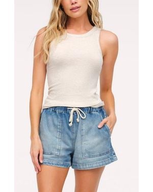 nuuds Slinky Rib Knit Stretch Modal Jersey Tank - Blue