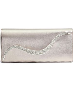 Alexis Crystal Curve Clutch - Gray