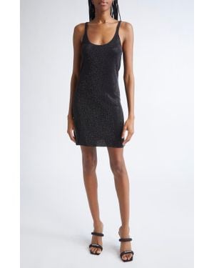 Alexander Wang Hotfix Crystal Wool Tank Minidress - Black