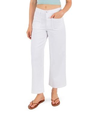 Hurley Horizon Patch Pocket Ankle Wide Leg Twill Pants - White