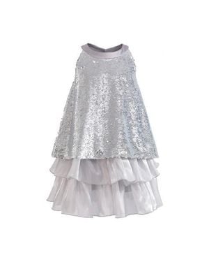 Tulle Sylvara Sequin Ruffle Skirt Set - Gray
