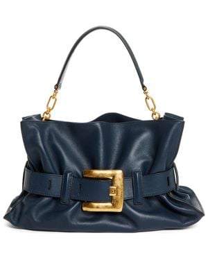 Balmain Medium Anthem Leather Tote - Blue