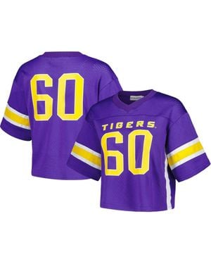 Established & Co. Lsu Tigers Fashion Boxy Cropped Football Jersey - Purple