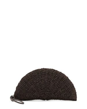 Mango Natural Fiber Wristlet - Black