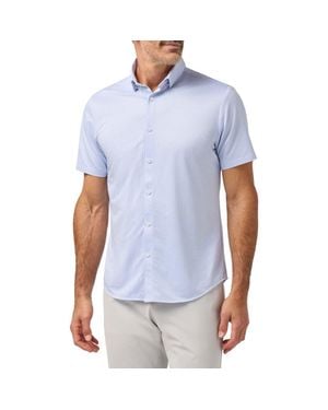 Mizzen+Main Halyard Short Sleeve Performance Button-Up Shirt - Blue