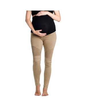 PREGGO LEGGINGS Moto Maternity Leggings - Black