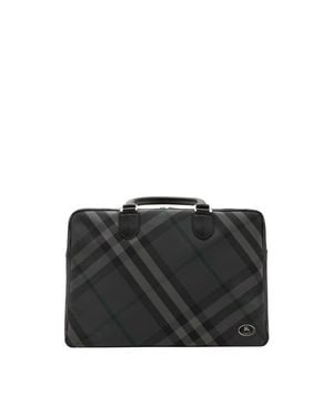 Burberry Grid Briefcase - Black