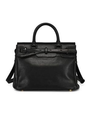 Old Trend Wishbone Genuine Leather Structured Heritage Satchel - Black