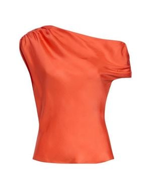 Toccin Veda Ruched One-Shoulder Top - Orange