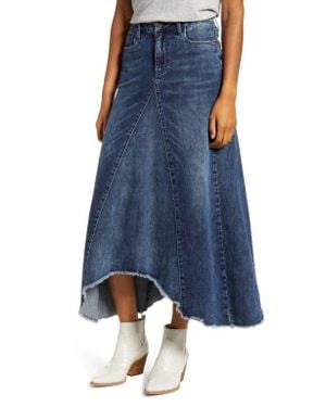 Wash Lab Denim Long Jean Skirt - Blue