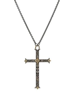 Armenta Large Cross Pendant Necklace - Metallic