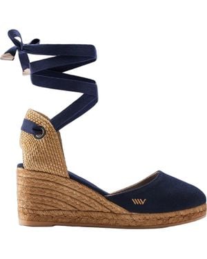 VISCATA Sagaro Canvas Espadrille Wedges - Blue