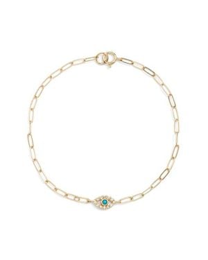 Anzie Cléo Evil Eye Pendant Bracelet - White