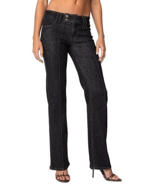 Edikted Avril Low Rise Bootcut Jeans - Black