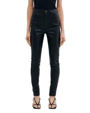 Two Lines by Marcella Santiago Faux Leather High Waist Pants - Black