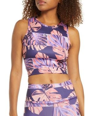 Nike Fast Crop Running Tank - Purple