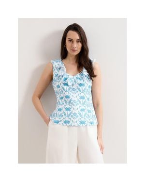 Phase Eight Rhona Linen Blouse - Blue