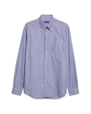 Ralph Lauren Cameron Stripe Cotton Button-Down Shirt - Purple