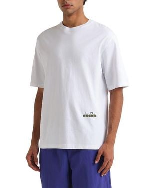 Diadora Legacy Ii Embroidered Cotton Graphic T-Shirt - White
