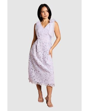 Coast Petite Bow Detail Sleeveless Midi Dress - Purple