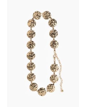 H&M Metal-Disc Waist Belt - White