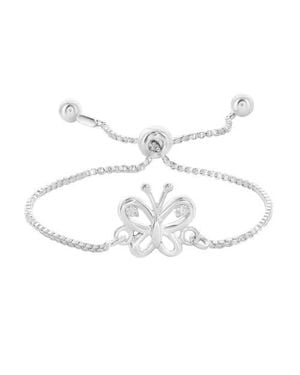 Donatello Gian Sterling Adjustable Butterfly Bracelet - White