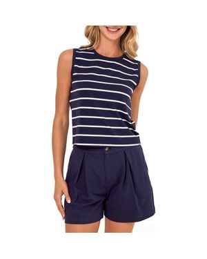 Threads For Thought Emilia Stripe Caribbean Tank - Blue