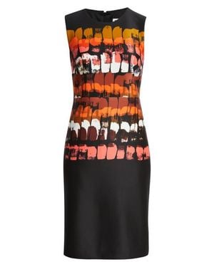 Anne Klein Print Sleeveless Sheath Dress - Black