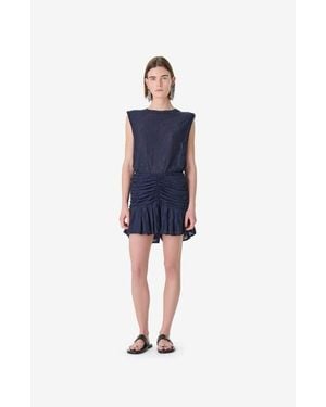 IRO Hasley Ruched Mini Skirt - Blue