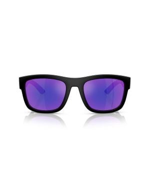 Prada Linea Rossa 53Mm Mirrored Pillow Sunglasses - Purple