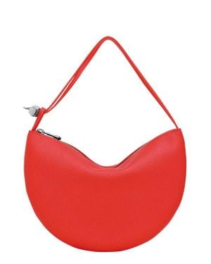 Longchamp Le Roseau Leather Wristlet Clutch - Red