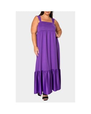 L I V D Angelika Ruffle Hem Sleeveless Maxi Dress - Purple