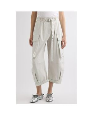 Acne Studios Pama Belted Twill Cargo Pants - Gray
